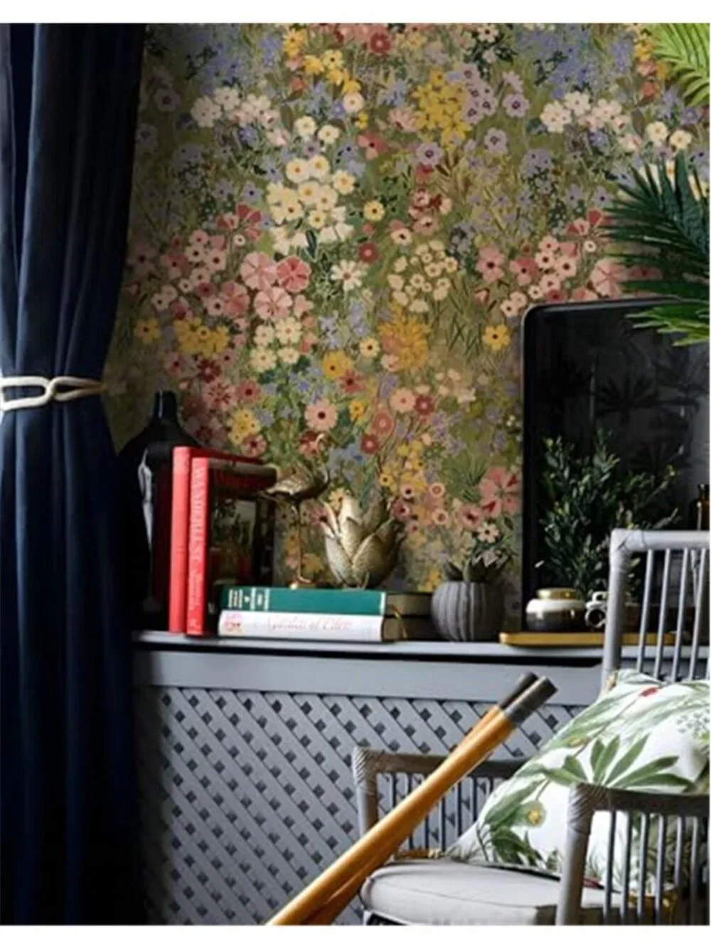 Boho Floral Peel Stick Wallpaper Removable Vinyl Contact Paper Green Pink Roll